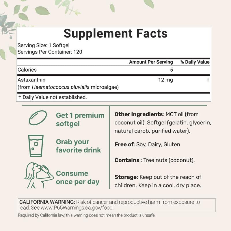 Brightening Astaxanthin Softgel Capsule